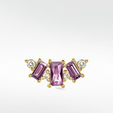 Queen's Crescent Pink sapphire Regal Stud Earring