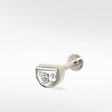 Half Moon Shield Diamond Earring