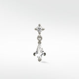 King's Kite Drop Sapphire & Diamond Earring