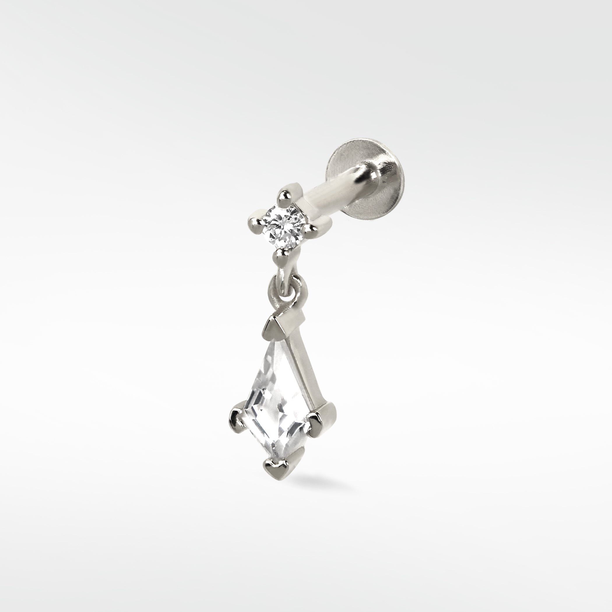 King's Kite Drop Sapphire & Diamond Earring