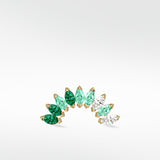 Stately Marquise Emerald Crescent Earring