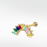 Stately Marquise Rainbow Crescent Earring
