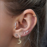 Trio Stone Crawler - Emerald Stud Earring