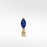 Quiet Luxury  Blue Marquise Stud and Diamond Drop