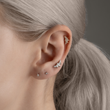 Majestic Diamond Crescent Earring