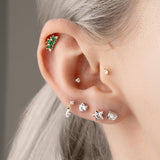 Queen's Crescent Emerald Regal Stud Earring