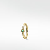 Simple Hoop With Solitaire Stone - Emerald