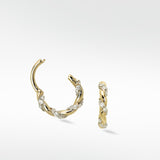 Twisted Gold Diamond Hoop