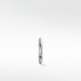 Squared Baguette Set Hoop - White Gold