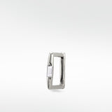 Squared Baguette Set Hoop - White Gold