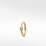 Simple Hoop With Solitaire Stone - Diamond