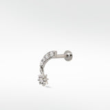 Starburst Drop Diamond Crawler Stud Earring