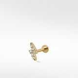 Lightning Strike Diamond Stud Earring