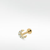 Mini Moon Diamond Stud Earring