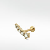 Shooting Star Diamond Crawler Stud Earring
