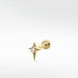 Mini Cross Diamond Stud Earring