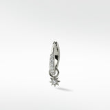 Modernist Diamond Pavé Hoop Earring with Charm