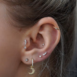 Simple Hoop With Solitaire Stone - Diamond