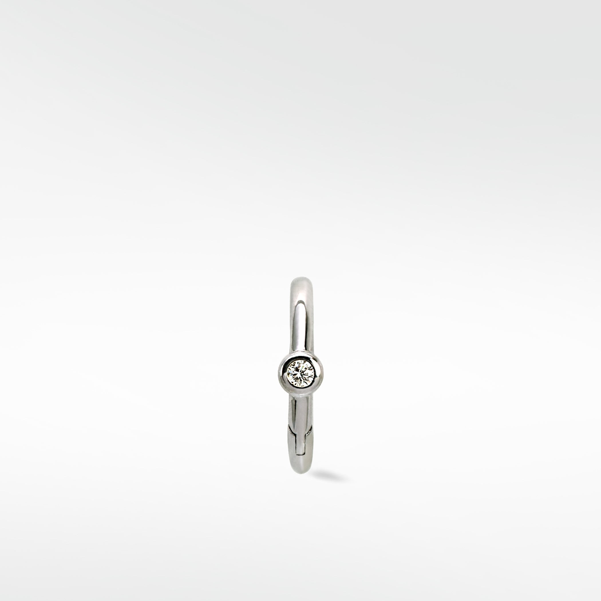 Simple Hoop With Solitaire Stone - Diamond