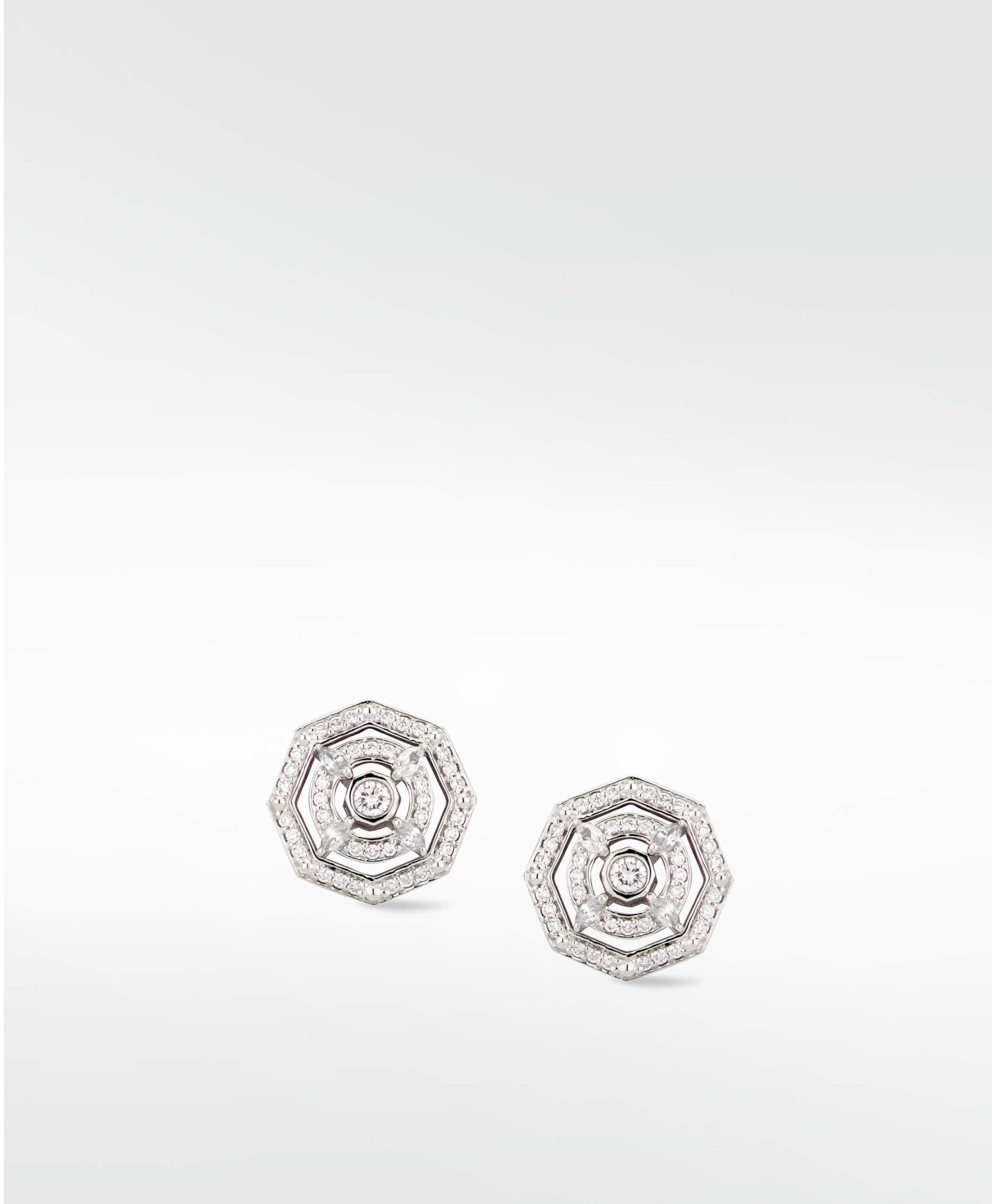 Aerides Diamond Stud Earrings in Solid 18K Gold - Lark and Berry