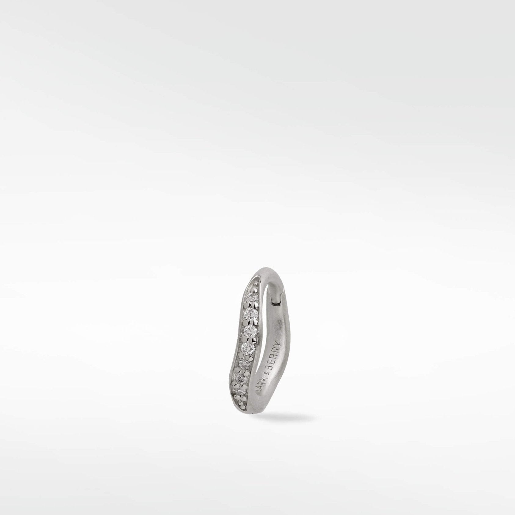 Dune Diamond Medium Brushed Hoop