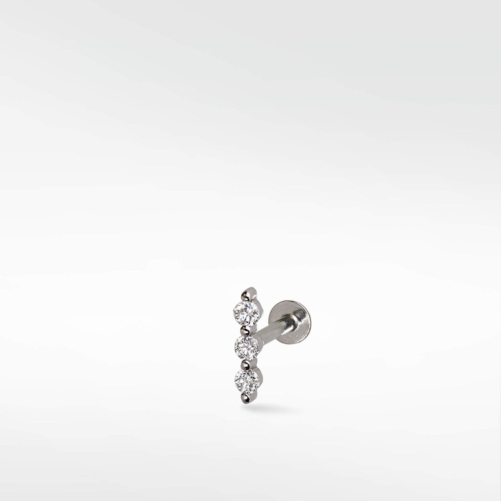 Modernist Diamond Stud Earring