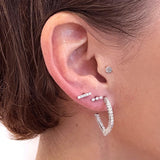 Modernist Diamond Pavé Linear Stud Earring