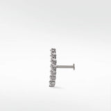 Modernist Linear Diamond Ear Crawler Labret Earring in 14K Gold - Lark and Berry