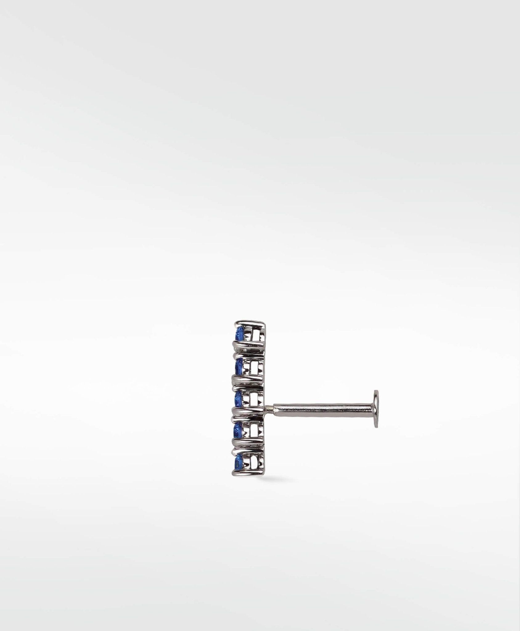 Modernist Tennis Small Ear Crawler Labret Earring in 14K Gold - Various Colourways - Lark and Berry