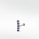 Modernist Tennis Small Ear Crawler Labret Earring in 14K Gold - Various Colourways - Lark and Berry