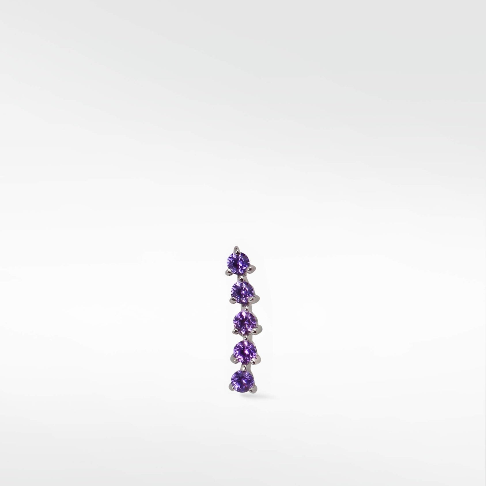 Modernist Tennis Small Ear Crawler Labret Earring in 14K Gold - Various Colourways - Lark and Berry