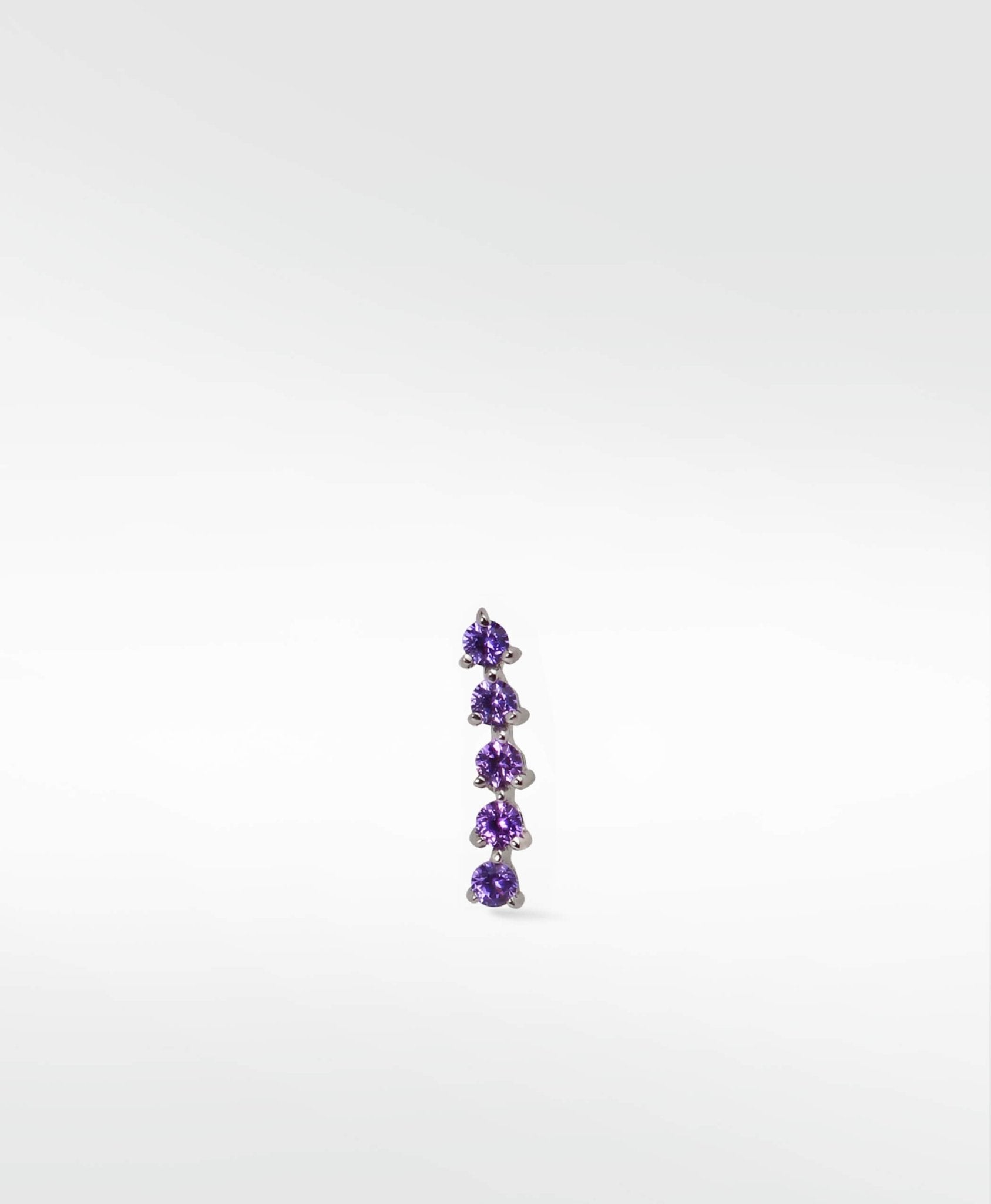 Modernist Tennis Small Ear Crawler Labret Earring in 14K Gold - Various Colourways - Lark and Berry