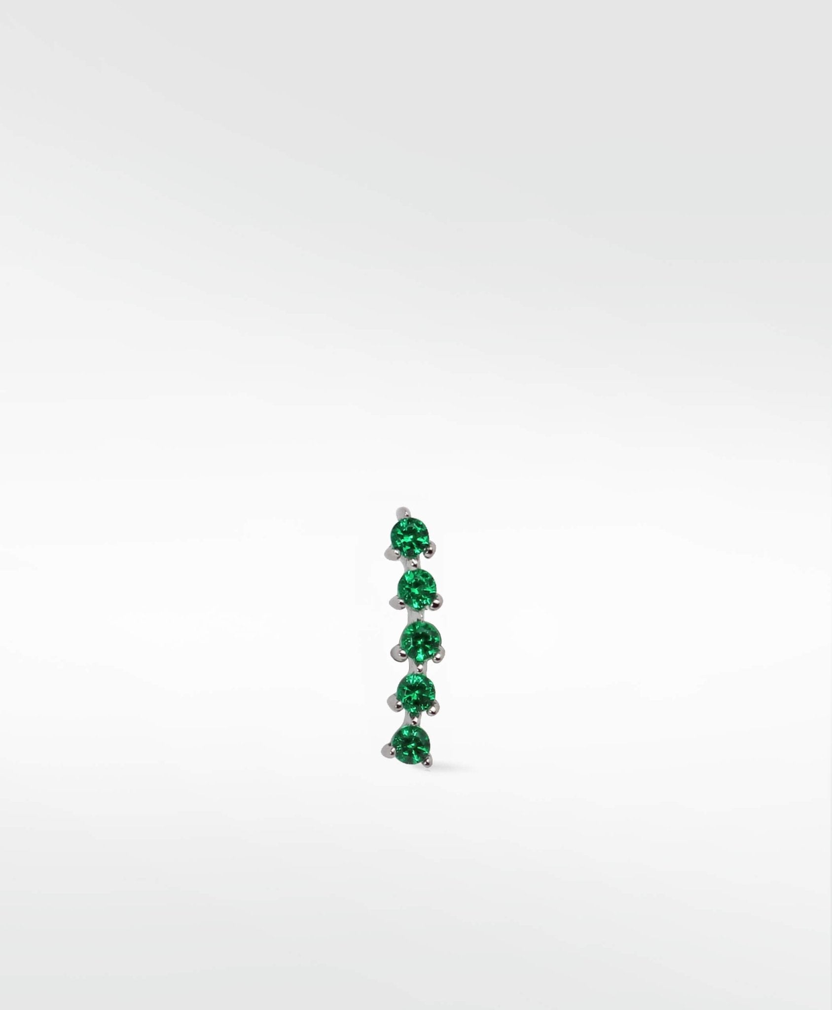 Modernist Tennis Small Ear Crawler Labret Earring in 14K Gold - Various Colourways - Lark and Berry