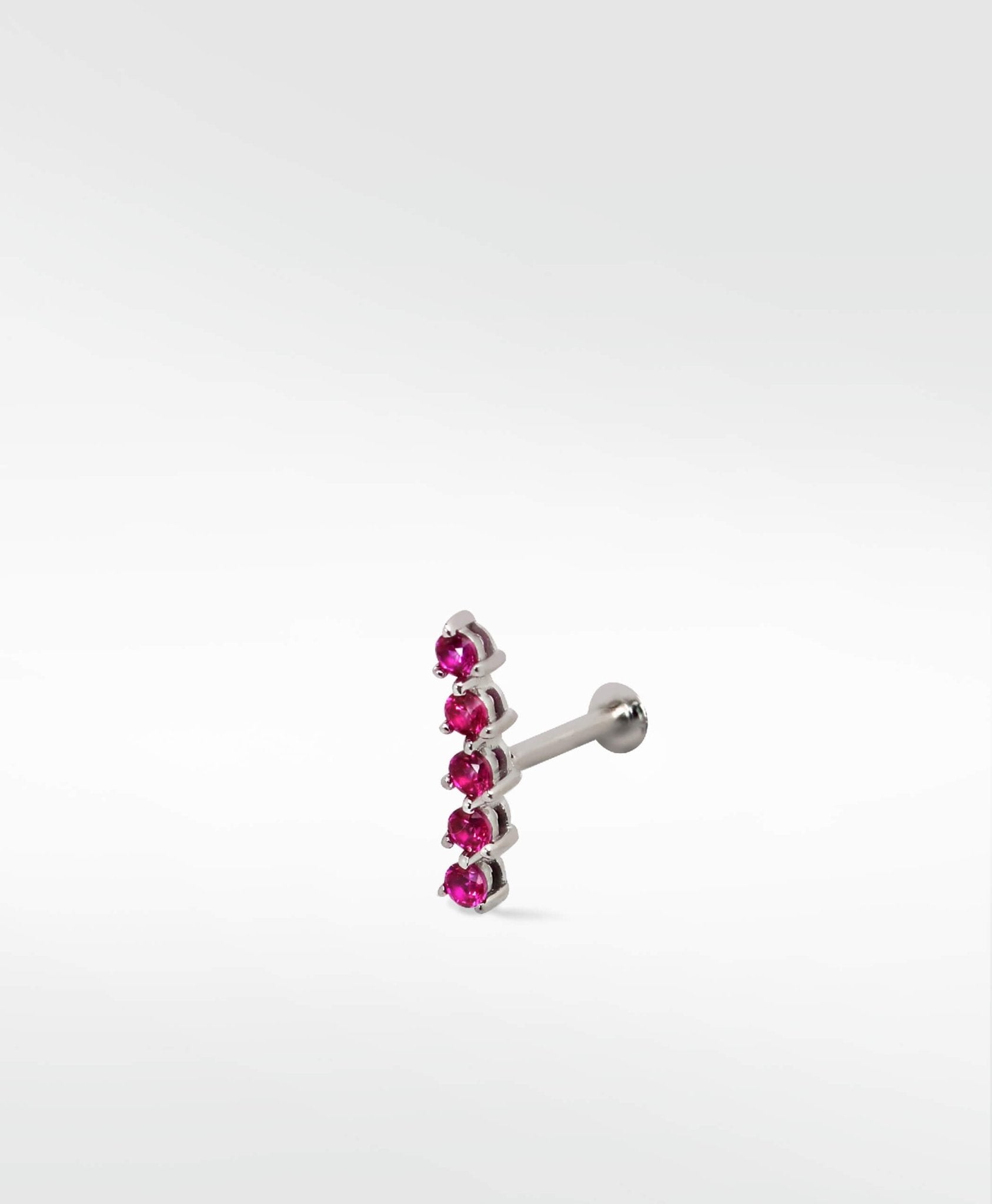 Modernist Tennis Small Ear Crawler Labret Earring in 14K Gold - Various Colourways - Lark and Berry