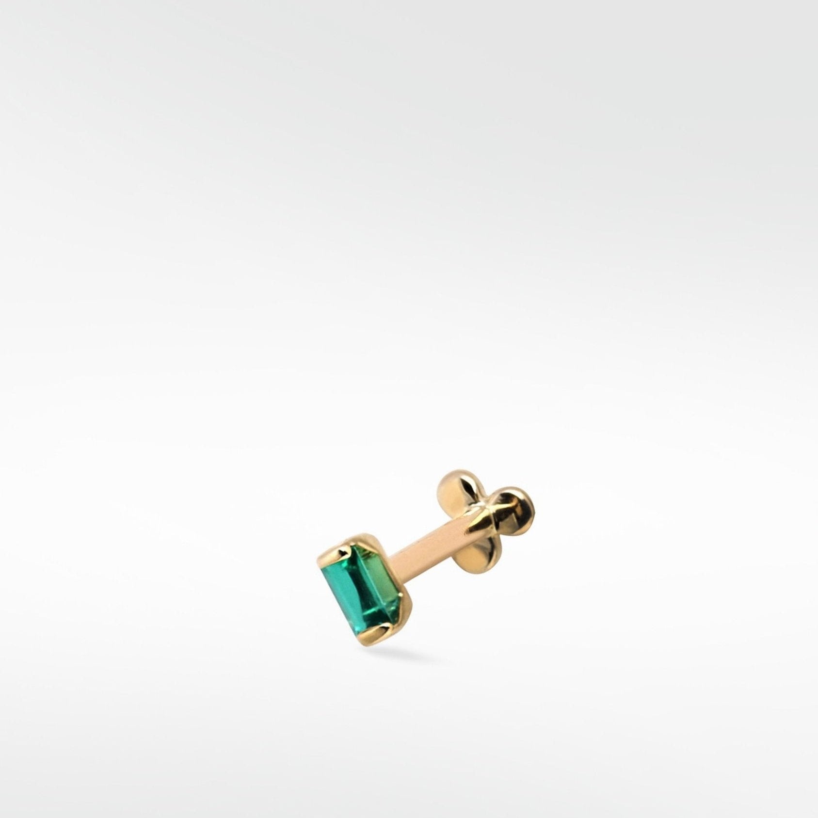 Omnis Baguette Sapphire Stud Earring