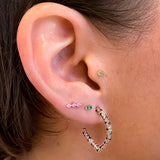 Omnis Baguette Sapphire Stud Earring