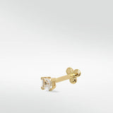 Princess Cut Stud Earring
