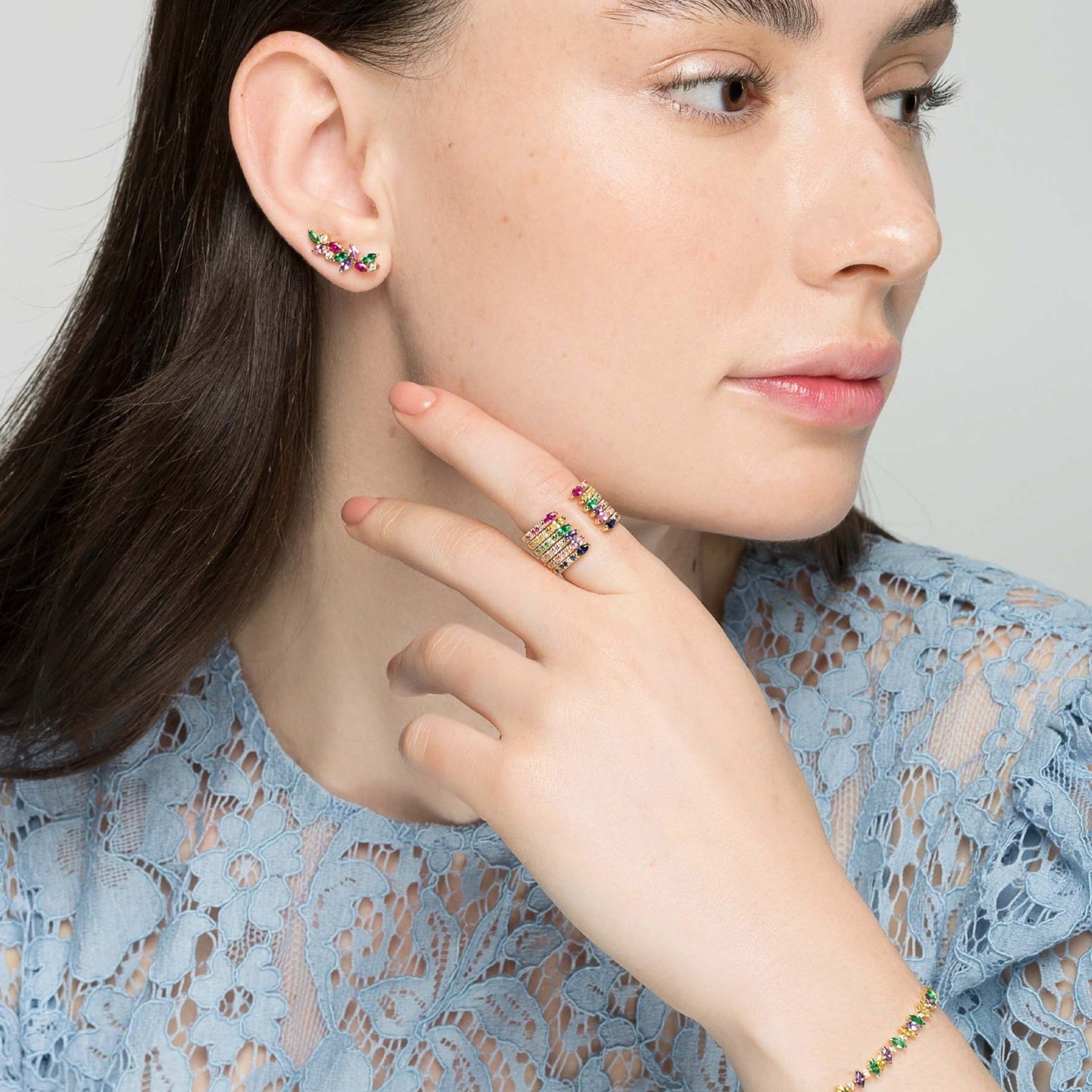 Veto Open Stackable Ring- Yellow Sapphire in 14K Gold - Lark and Berry