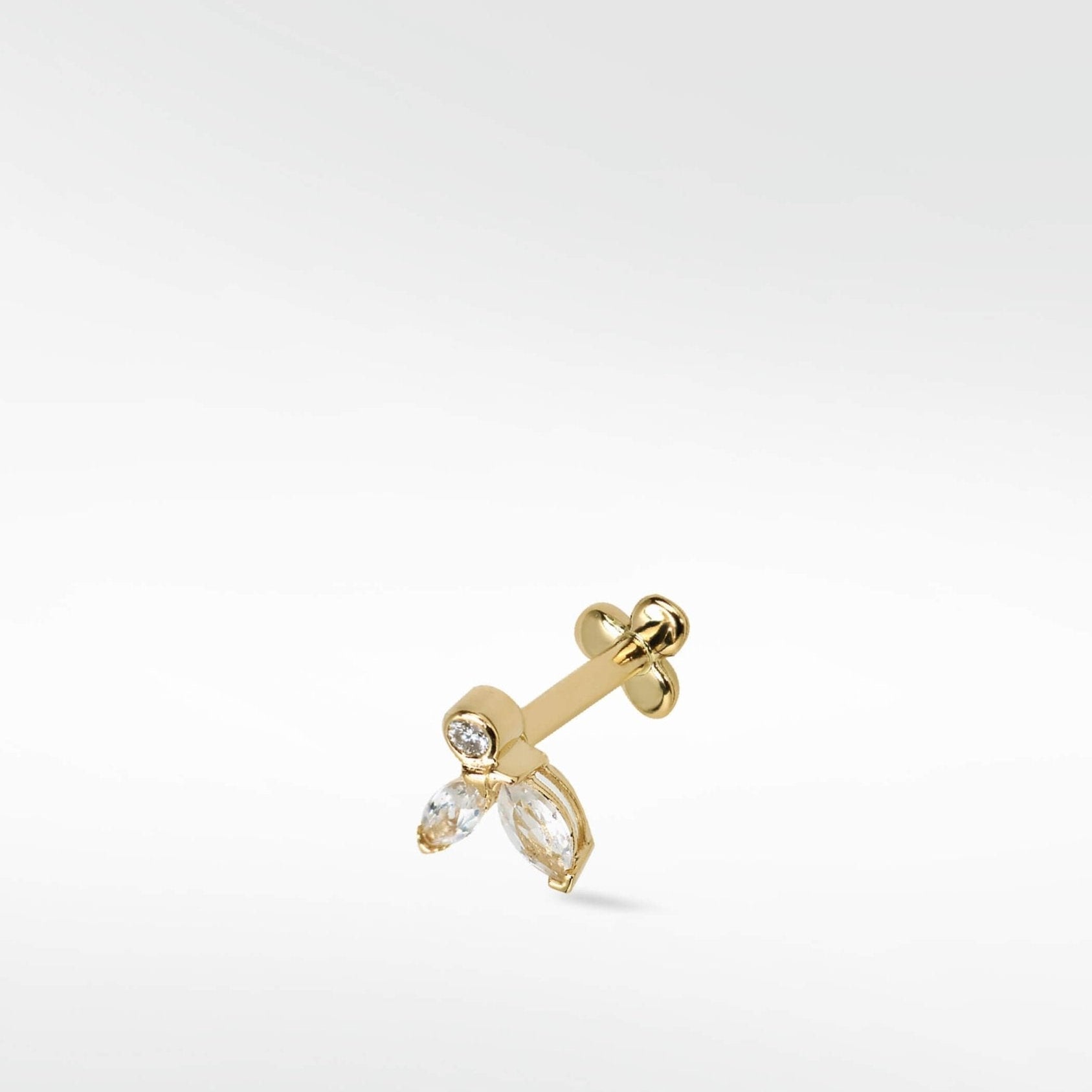 Veto Petal Labret Earring in 14K Gold - Various Colourways - Lark and Berry