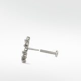 Veto Sapphire and Diamond Crescent Stud Earring