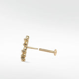 Veto Sapphire and Diamond Crescent Stud Earring