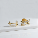 Radiant Cross Gold Studs