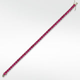 The Everyday Stackable Ruby Tennis Silver Bracelet