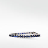 The Everyday Stackable Blue Sapphire Tennis Silver Bracelet