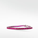 The Everyday Stackable Ruby Tennis Silver Bracelet