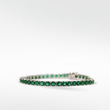 The Everyday Stackable Emerald Tennis Silver Bracelet