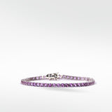 The Everyday Stackable Alexandrite Tennis Silver Bracelet