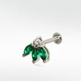 Blossom Stud Emerald and Diamond Earring