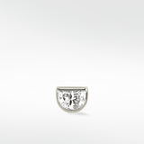Half Moon Shield Diamond Earring
