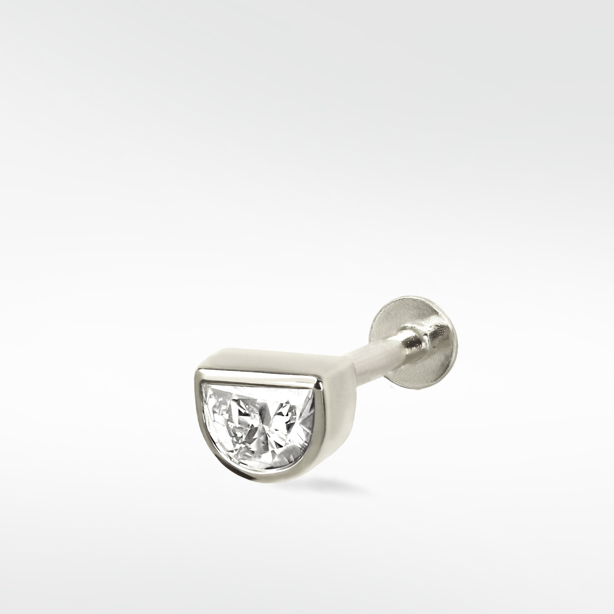 Half Moon Shield Diamond Earring